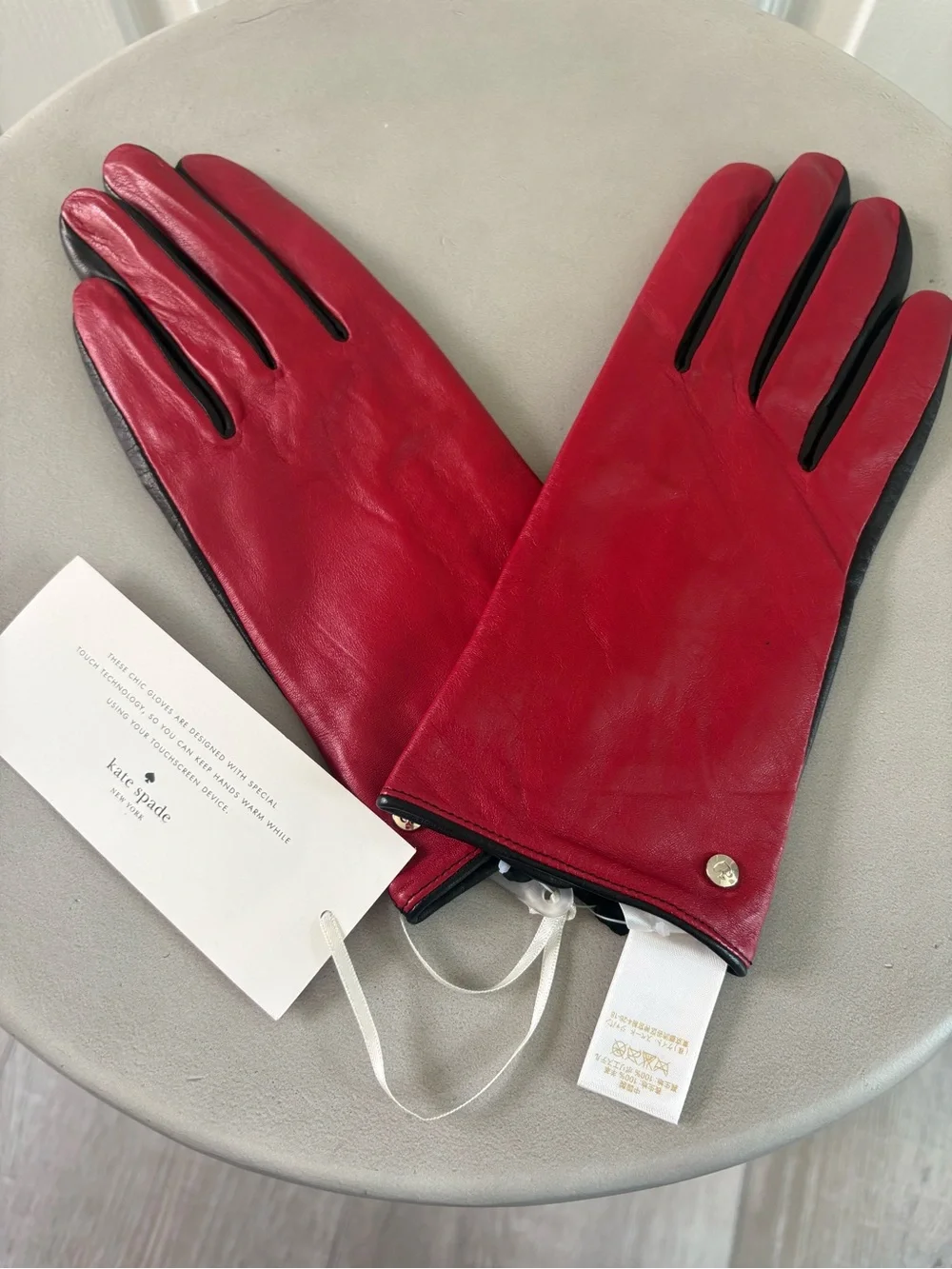 Kate Spade | Dual Colored Leather Touch Tip Gloves | XL | NWT